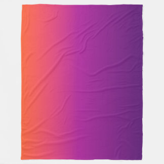 Purple, pink and orange gradient ombre fleece blanket