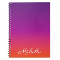 Purple, pink and orange gradient ombre