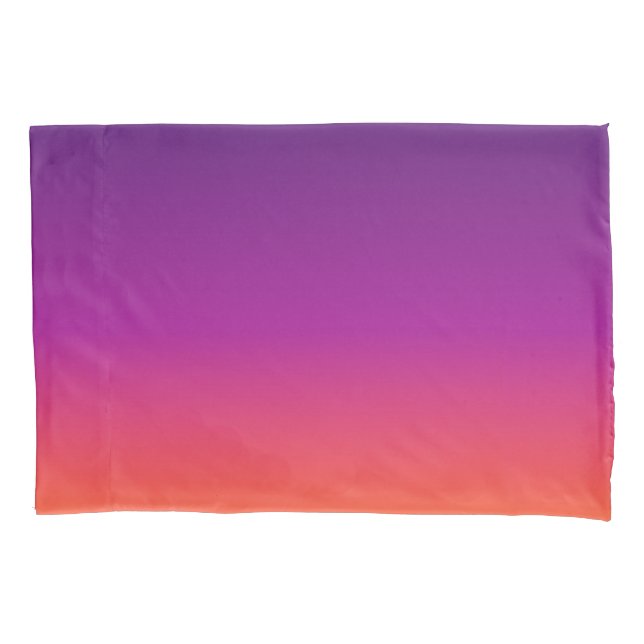 Purple, pink and orange gradient ombre pillowcase (Front)
