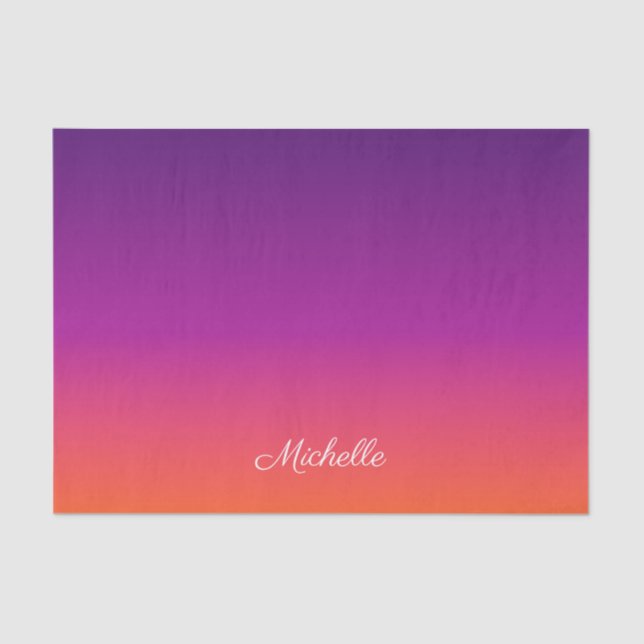 Purple, pink and orange gradient ombre tissue paper (Front)