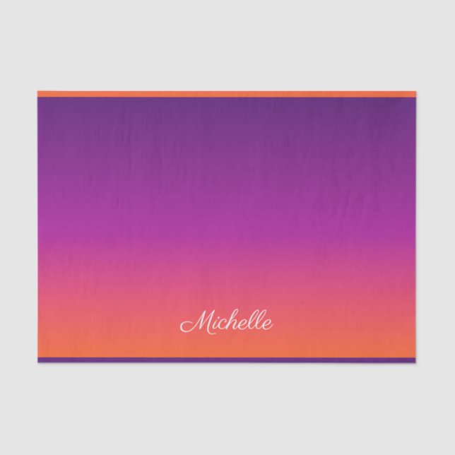 Purple, pink and orange gradient ombre tissue paper (Front)