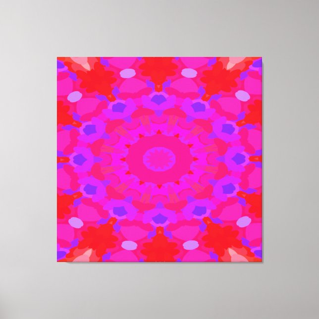Purple, Pink and Orange Mandala Canvas Print (Front)