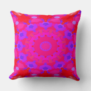 Purple, Pink and Orange Mandala Throw Pillow