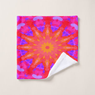Purple, Pink and Orange Sun Rays Wash Cloth