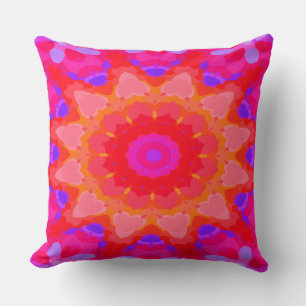 Purple, Pink and Orange Throw Pillow