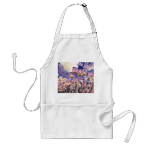 Purple, pink, and orange tulips standard apron