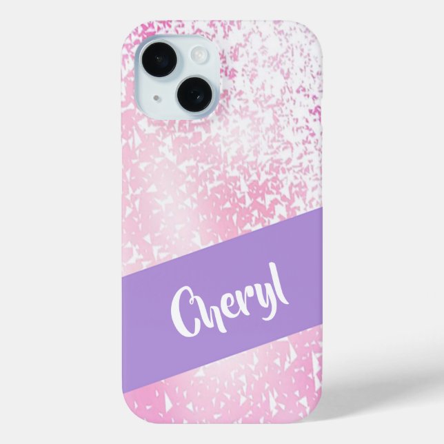 Purple, pink and white ombre glitter Case-Mate iPhone case (Back)