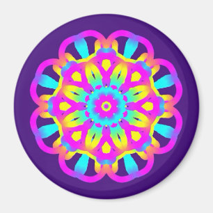 Purple, Pink and Yellow Tie Dye Magnet