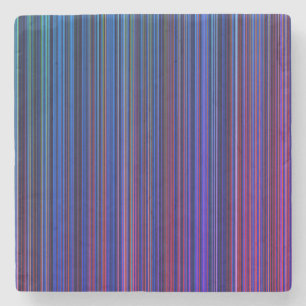Purple pink aqua blue stripe marble coaster