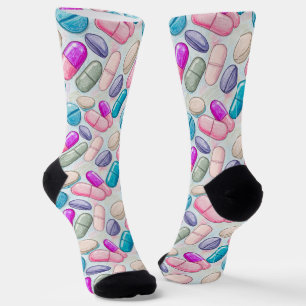 Purple, Pink & Aqua Pharmacy Socks CPhT 