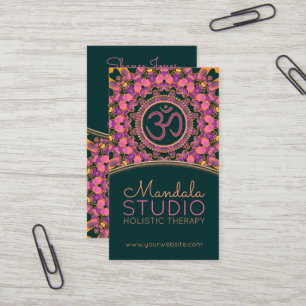 Purple Pink Aum Mandala OM Yoga Cartes de visite