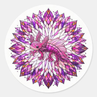 Purple Pink Axolotl  Classic Round Sticker