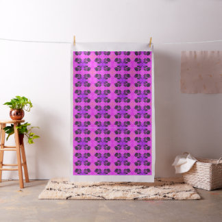 Purple Pink Black Silhouette Roses 56" Fabric