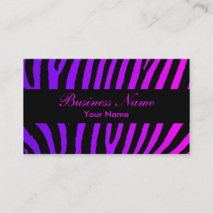 Purple pink black zebra stripes custom cards