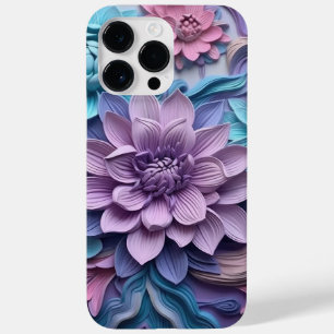 PURPLE PINK BLUE 3-D PAPER LOOK FLOWERS Case-Mate iPhone 14 PRO MAX CASE