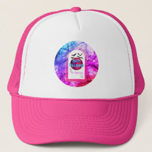 Purple Pink Blue Bat Modern Spooky Happy Halloween Trucker Hat