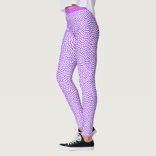 Purple Pink Blue Girly Trendy Chic Stipple Pattern Leggings