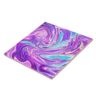 Purple Pink Blue Marble Ceramic Tile