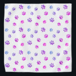 Purple Pink Blue Paw Prints Pattern Bandana<br><div class="desc">Show how much you love animals with this cute and girly purple,  pink and blue paw print patterned bandana. Bet your pet will look adorable wearing it too!</div>