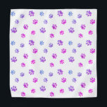 Purple Pink Blue Paw Prints Pattern Bandana<br><div class="desc">Show how much you love animals with this cute and girly purple,  pink and blue paw print patterned bandana. Bet your pet will look adorable wearing it too!</div>