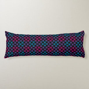 Purple Pink Blue Plaid Chequered Weave Pattern Body Pillow