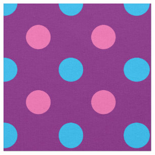 Purple Pink Blue Polka Dot Pattern Fabric