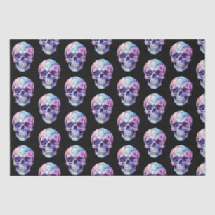 Purple Pink Blue Skull Black Halloween Tissue Paper