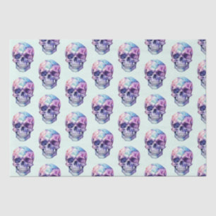 Purple Pink Blue Skull Light Green Halloween Tissue Paper