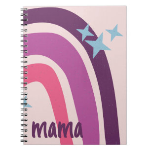 Purple Pink Bohemian Rainbow Personalized mama Notebook