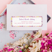 Purple Pink Bow Wildflowers Blooms Baby Shower