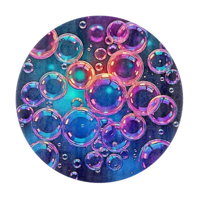 Purple Pink Bubble Magic Cutting Board (Front)