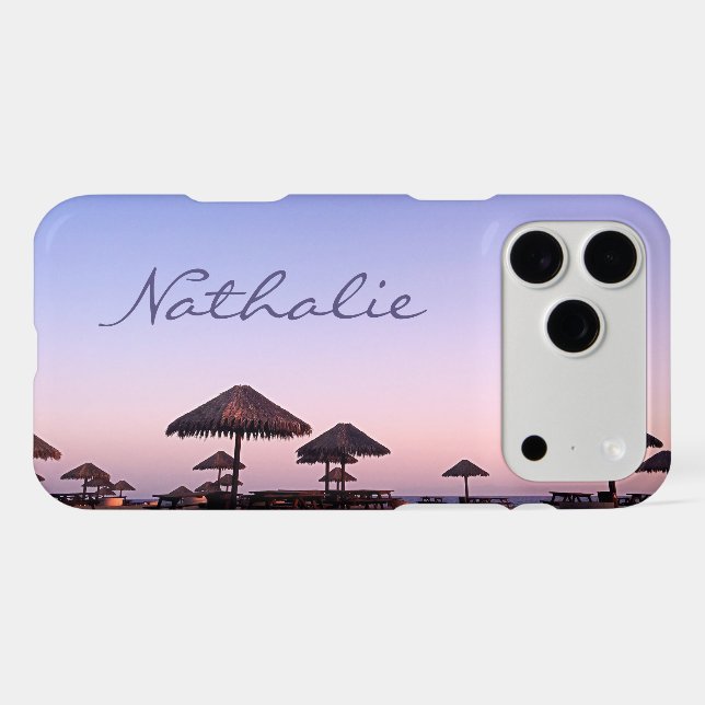 Purple Pink California Beach Sunset Nom personnali (Verso (Horizontal))