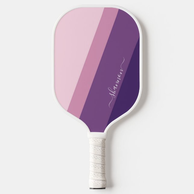 Purple Pink Calligraphy Pickleball Paddle (Front)
