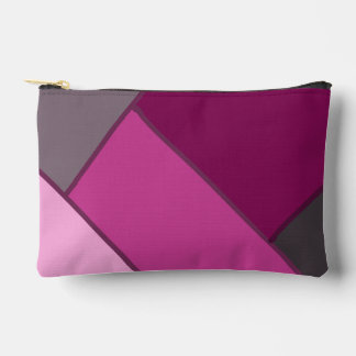 Purple Pink Charcoal Colour Block Accessory Pouch