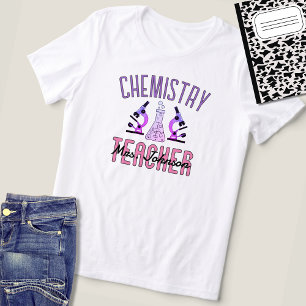 Purple & Pink Chemistry Teacher Name Appreciation Tri-Blend Shirt