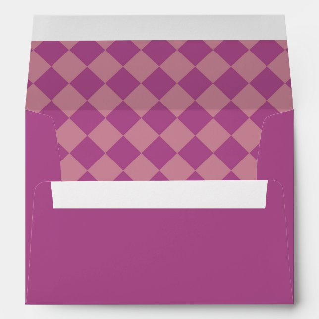 Purple Pink Chequered Diamond Pattern Envelope (Back (Bottom))