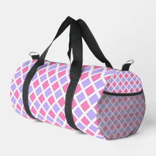 Purple Pink Chequered Diamond Pattern Small Duffle Bag