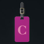 Purple Pink Colourful Monogram Initial Gift Favour Luggage Tag<br><div class="desc">Monogrammed initial and also personal details like name,  address,  phone number and email all of which you can edit. Designed with attractive solid pink purple colour background,  you can change the colour if you wish. Cool travel gift idea for him or her.</div>