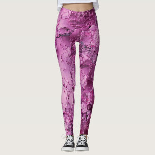 Purple- Pink Cracked Texture Leggings