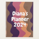 Purple Pink Curves Stripes Colourful Bold CUSTOM Planner<br><div class="desc">Hello! I hope you like this original artwork design. Add your own text,  change the colours or fonts to personalize it. Check my shop for more designs. If you'd like something custom please let me know.</div>
