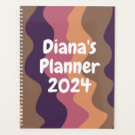 Purple Pink Curves Stripes Colourful Bold CUSTOM Planner<br><div class="desc">Hello! I hope you like this original artwork design. Add your own text,  change the colours or fonts to personalize it. Check my shop for more designs. If you'd like something custom please let me know.</div>