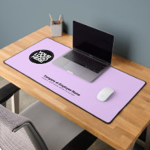 Purple Pink | Custom Business Logo Name, Slogan Desk Mat