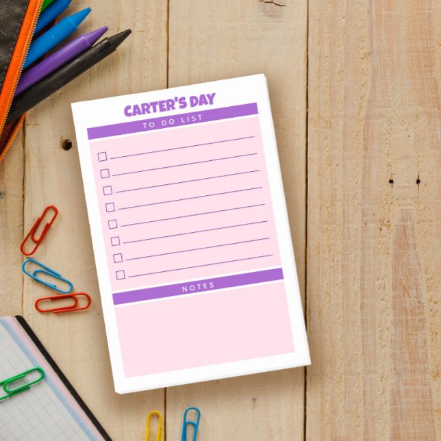 Purple & Pink Cute To Do List Notes Organized Day (Creator Uploaded)