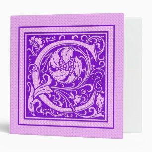 Purple & Pink Decorative Cap Letter C Binder