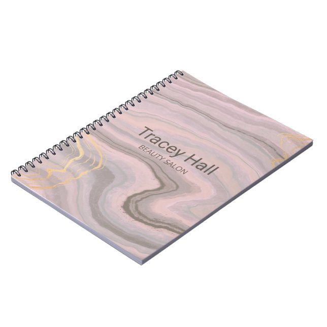 Purple pink earthy agate notebook (Left Side)