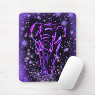 Purple Pink Elephant Mouse Pad At Starry Night