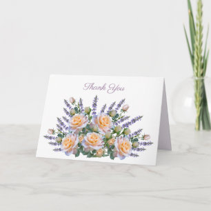 Purple & Pink Floral Bouquet Thank You Personalize Card