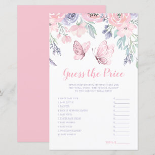 Purple Pink Floral Butterfly Guess the Price Game