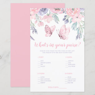 Purple Pink Floral Butterfly What's in Your Purse