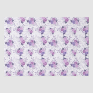 Purple Pink Floral Elegant Feminine Flowers Tissue Paper